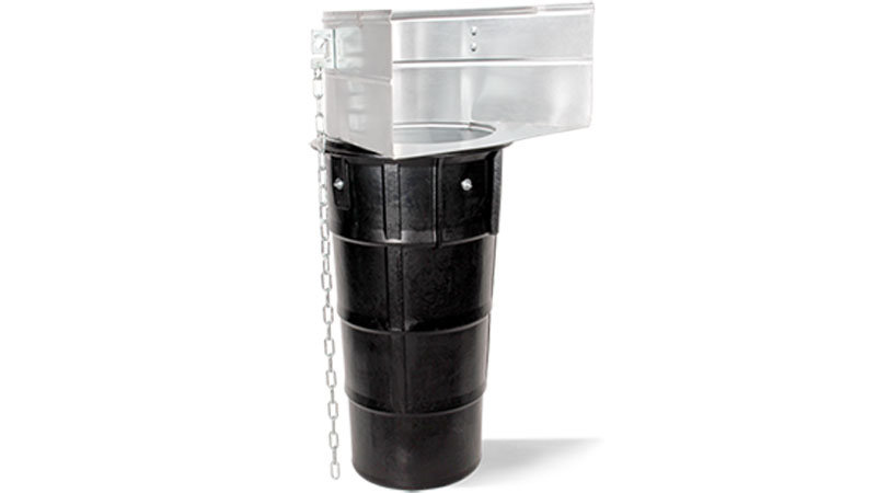 Rubber chute construction trash chute with top metal hopper