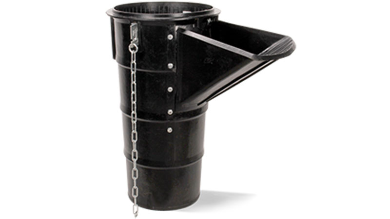 Rubber chute side entry construction trash chute