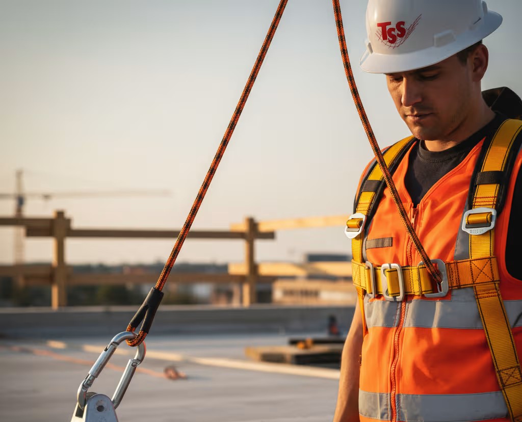 A certified anchor point fixed to a steel structure, serving as a critical component of fall arrest systems and ensuring secure attachment of personal fall protection equipment.